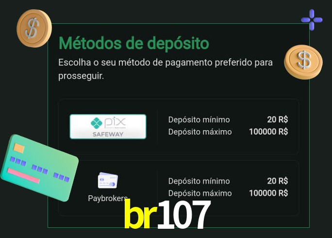 O cassino br107 oferece uma grande variedade de métodos de pagamento